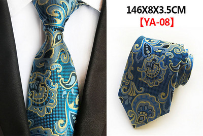 Divatos 8 cm-es selyem virágos nyakkendő fekete piros, sárga, jacquard nyakkendő férfiaknak, üzleti buli nyakkendők kiegészítők ajándék nyakkendő