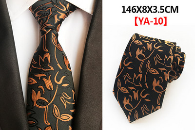 Divatos 8 cm-es selyem virágos nyakkendő fekete piros, sárga, jacquard nyakkendő férfiaknak, üzleti buli nyakkendők kiegészítők ajándék nyakkendő