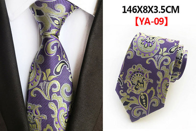 Divatos 8 cm-es selyem virágos nyakkendő fekete piros, sárga, jacquard nyakkendő férfiaknak, üzleti buli nyakkendők kiegészítők ajándék nyakkendő