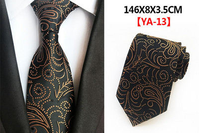 Divatos 8 cm-es selyem virágos nyakkendő fekete piros, sárga, jacquard nyakkendő férfiaknak, üzleti buli nyakkendők kiegészítők ajándék nyakkendő