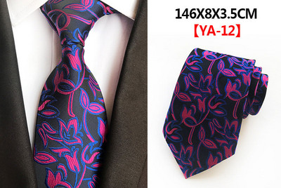 Divatos 8 cm-es selyem virágos nyakkendő fekete piros, sárga, jacquard nyakkendő férfiaknak, üzleti buli nyakkendők kiegészítők ajándék nyakkendő