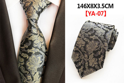 Divatos 8 cm-es selyem virágos nyakkendő fekete piros, sárga, jacquard nyakkendő férfiaknak, üzleti buli nyakkendők kiegészítők ajándék nyakkendő