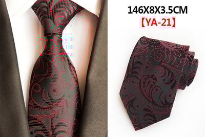 Divatos 8 cm-es selyem virágos nyakkendő fekete piros, sárga, jacquard nyakkendő férfiaknak, üzleti buli nyakkendők kiegészítők ajándék nyakkendő