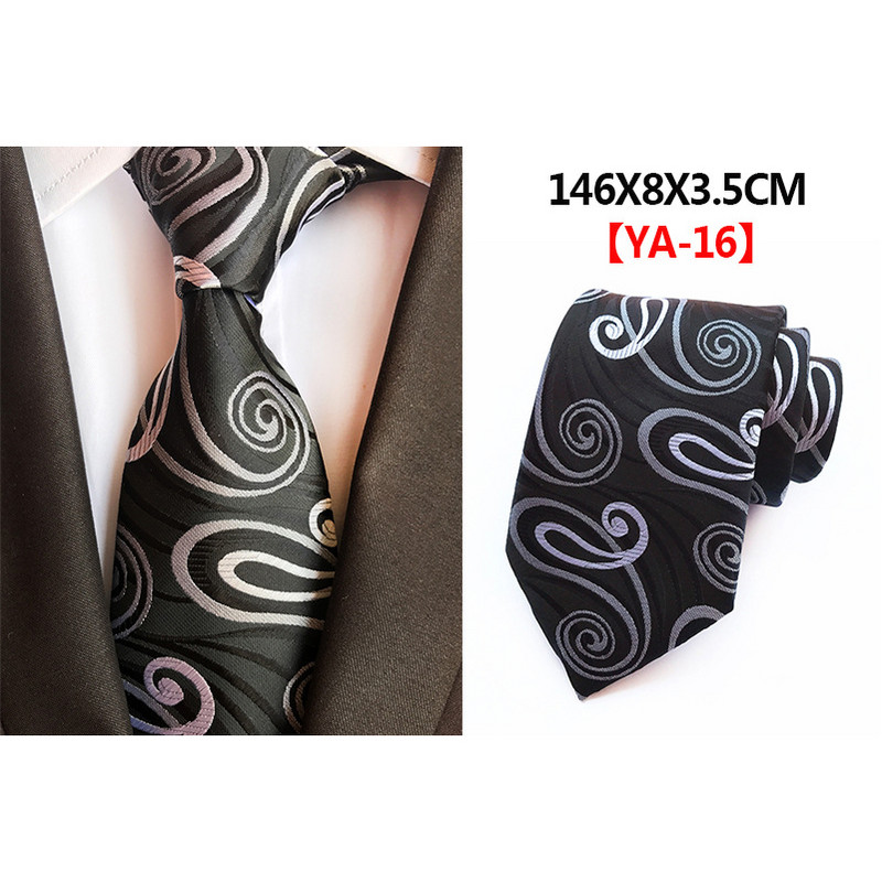 Divatos 8 cm-es selyem virágos nyakkendő fekete piros, sárga, jacquard nyakkendő férfiaknak, üzleti buli nyakkendők kiegészítők ajándék nyakkendő