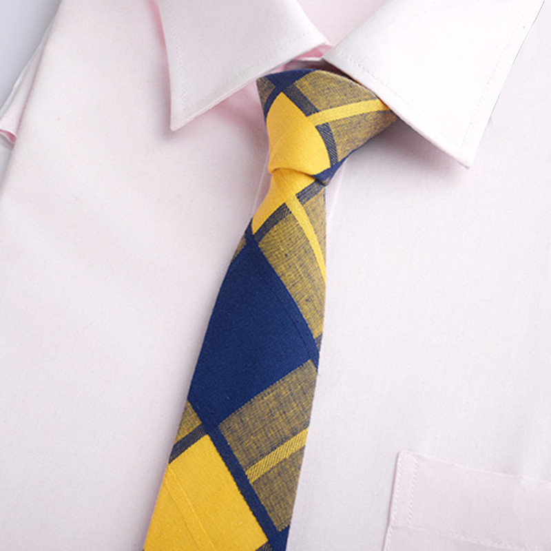 GUSLESON Nova mekana kravata od 6 cm, karirana pruga, šarene pamučne uske kravate, crna kravata za svatove, poslovni svečani dar za muškarce