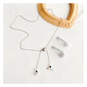 Madingi astronautų akinių grandinėlės magnetinės pritraukimo ausinės, apsaugančios nuo pametimo grandinės, tinkančios Airpods, mielas ramunės karolių priedas