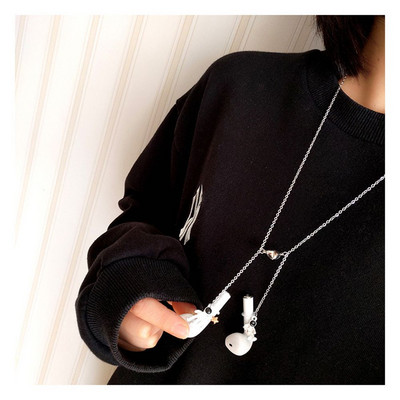 Madingi astronautų akinių grandinėlės magnetinės pritraukimo ausinės, apsaugančios nuo pametimo grandinės, tinkančios Airpods, mielas ramunės karolių priedas