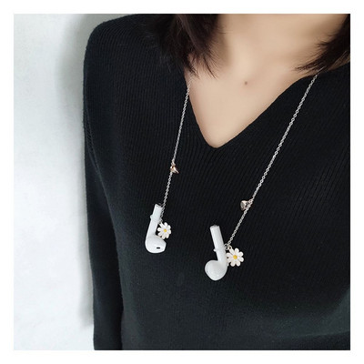 Madingi astronautų akinių grandinėlės magnetinės pritraukimo ausinės, apsaugančios nuo pametimo grandinės, tinkančios Airpods, mielas ramunės karolių priedas