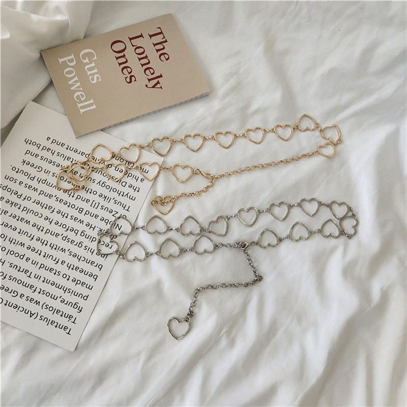 Hlače s pojasom od 105 cm Klasični lanac oko struka Ljubavno srce Šuplji pojas za žene Hip hop stil Modni fini pojasevi oko struka Trendy 2020.