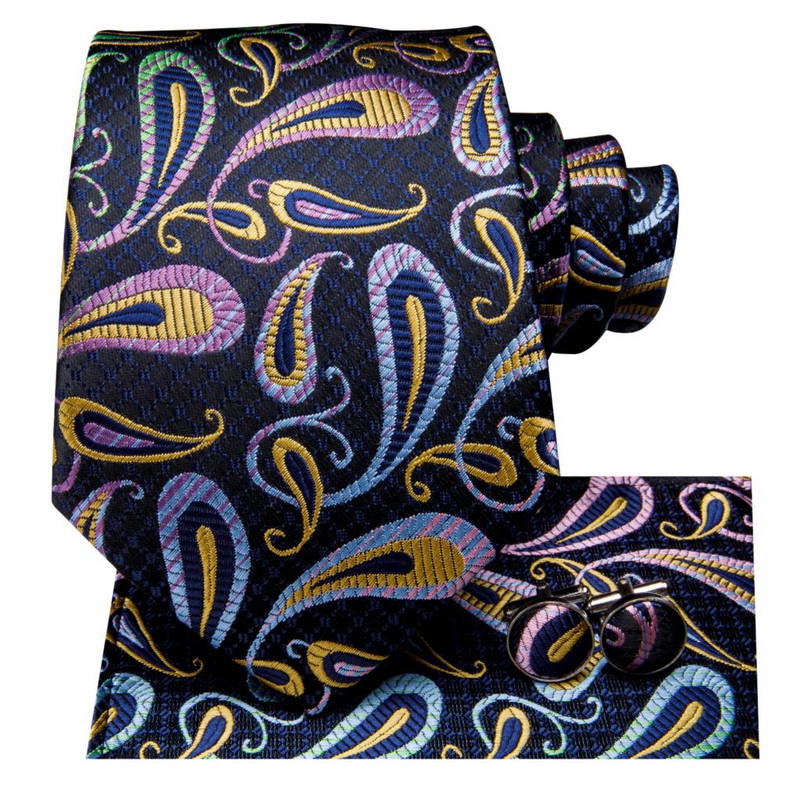 Tamnoplava paisley nova elegantna muška kravata 2023. Muška kravata luksuznog brenda za muškarce Poslovne ručne manžete Dizajner Hi-Tie