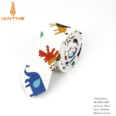 Férfi karcsú nyakkendő alkalmi pamut vászon nyakkendő férfiaknak vékony tervező virág állat keskeny vintage virágos esküvői nyakkendő Corbatas