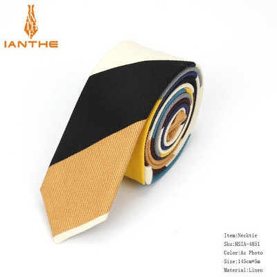 Férfi karcsú nyakkendő alkalmi pamut vászon nyakkendő férfiaknak vékony tervező virág állat keskeny vintage virágos esküvői nyakkendő Corbatas