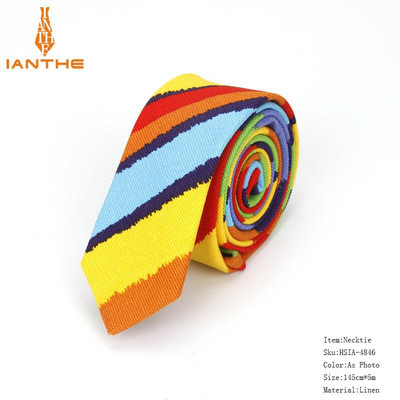 Férfi karcsú nyakkendő alkalmi pamut vászon nyakkendő férfiaknak vékony tervező virág állat keskeny vintage virágos esküvői nyakkendő Corbatas