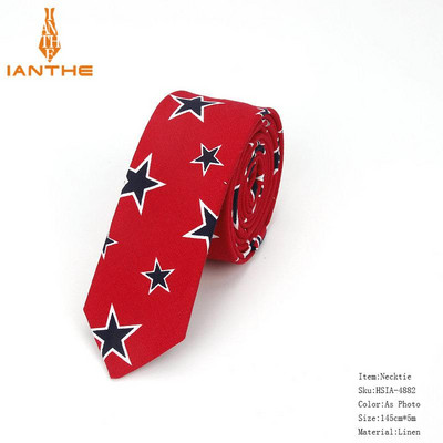 Férfi karcsú nyakkendő alkalmi pamut vászon nyakkendő férfiaknak vékony tervező virág állat keskeny vintage virágos esküvői nyakkendő Corbatas