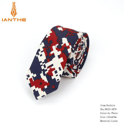 Férfi karcsú nyakkendő alkalmi pamut vászon nyakkendő férfiaknak vékony tervező virág állat keskeny vintage virágos esküvői nyakkendő Corbatas