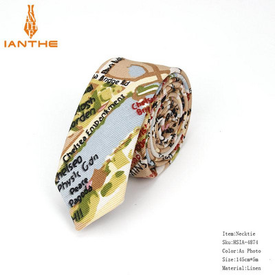 Férfi karcsú nyakkendő alkalmi pamut vászon nyakkendő férfiaknak vékony tervező virág állat keskeny vintage virágos esküvői nyakkendő Corbatas
