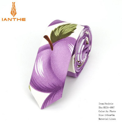 Férfi karcsú nyakkendő alkalmi pamut vászon nyakkendő férfiaknak vékony tervező virág állat keskeny vintage virágos esküvői nyakkendő Corbatas