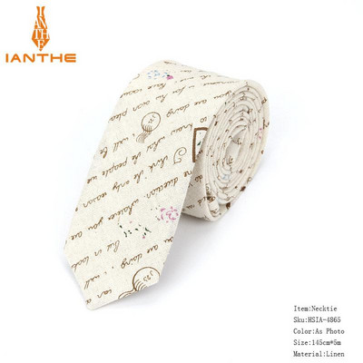 Férfi karcsú nyakkendő alkalmi pamut vászon nyakkendő férfiaknak vékony tervező virág állat keskeny vintage virágos esküvői nyakkendő Corbatas