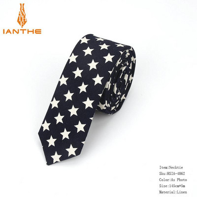 Férfi karcsú nyakkendő alkalmi pamut vászon nyakkendő férfiaknak vékony tervező virág állat keskeny vintage virágos esküvői nyakkendő Corbatas