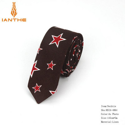 Férfi karcsú nyakkendő alkalmi pamut vászon nyakkendő férfiaknak vékony tervező virág állat keskeny vintage virágos esküvői nyakkendő Corbatas