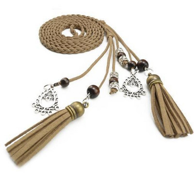 Curea populară din piele PU de epocă, cu împletitură în talie, pentru rochie, centură cu ciucuri, curea pentru femei, fete, curea tricotată.