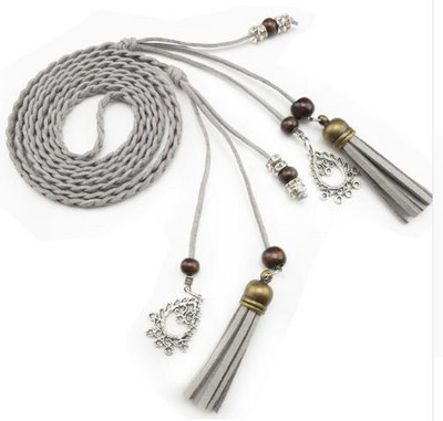 Curea populară din piele PU de epocă, cu împletitură în talie, pentru rochie, centură cu ciucuri, curea pentru femei, fete, curea tricotată.