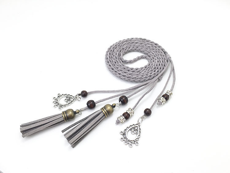 Curea populară din piele PU de epocă, cu împletitură în talie, pentru rochie, centură cu ciucuri, curea pentru femei, fete, curea tricotată.