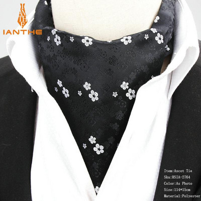 2018. Potpuno nova muška vintage cvjetna vjenčana svečana kravata Ascot Scrunch Self Britanski stil Džentlmenska poliesterska kravata Luksuzna