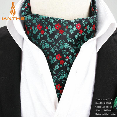 2018. Potpuno nova muška vintage cvjetna vjenčana svečana kravata Ascot Scrunch Self Britanski stil Džentlmenska poliesterska kravata Luksuzna