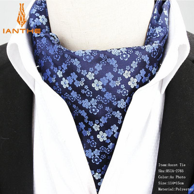 2018. Potpuno nova muška vintage cvjetna vjenčana svečana kravata Ascot Scrunch Self Britanski stil Džentlmenska poliesterska kravata Luksuzna