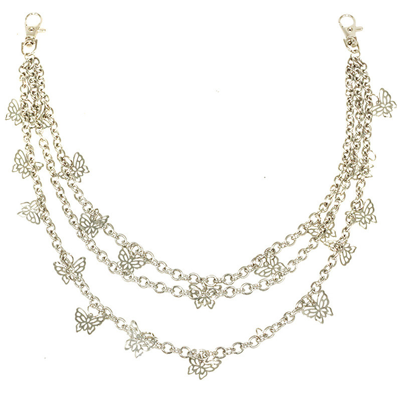 Novi 2021. modni ženski punk Harajuku lančani remen s podesivim rupicama u nizu i trapericama s lančićima Ukrasni crni remeni za djevojke