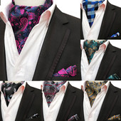 GUSLESON Modni brend Muški rupčić Kravata Ascot Set Paisley uzorak Luksuzna gospodska kravata Vjenčana leptir mašna Komplet džepnih kvadratića