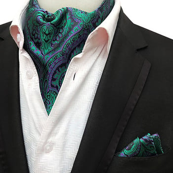 GUSLESON Fashion Brand Ανδρικά μαντήλια Cravat Ascot Σετ Paisley Pattern Luxury Gentlemen Γραβάτα Γαμήλια παπιγιόν Σετ τετράγωνο τσέπη