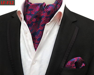 GUSLESON Modni brend Muški rupčić Kravata Ascot Set Paisley uzorak Luksuzna gospodska kravata Vjenčana leptir mašna Komplet džepnih kvadratića