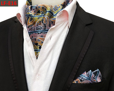 GUSLESON Modni brend Muški rupčić Kravata Ascot Set Paisley uzorak Luksuzna gospodska kravata Vjenčana leptir mašna Komplet džepnih kvadratića