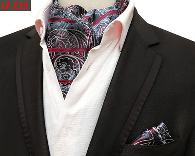 GUSLESON Modni brend Muški rupčić Kravata Ascot Set Paisley uzorak Luksuzna gospodska kravata Vjenčana leptir mašna Komplet džepnih kvadratića