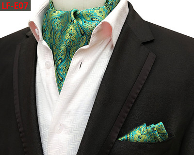 GUSLESON Modni brend Muški rupčić Kravata Ascot Set Paisley uzorak Luksuzna gospodska kravata Vjenčana leptir mašna Komplet džepnih kvadratića