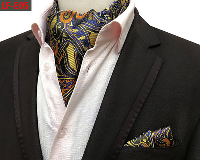 GUSLESON Modni brend Muški rupčić Kravata Ascot Set Paisley uzorak Luksuzna gospodska kravata Vjenčana leptir mašna Komplet džepnih kvadratića