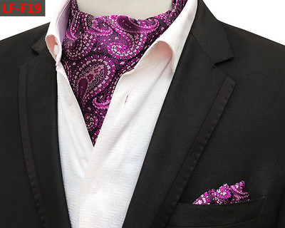 GUSLESON Modni brend Muški rupčić Kravata Ascot Set Paisley uzorak Luksuzna gospodska kravata Vjenčana leptir mašna Komplet džepnih kvadratića