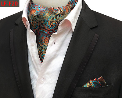 GUSLESON Modni brend Muški rupčić Kravata Ascot Set Paisley uzorak Luksuzna gospodska kravata Vjenčana leptir mašna Komplet džepnih kvadratića