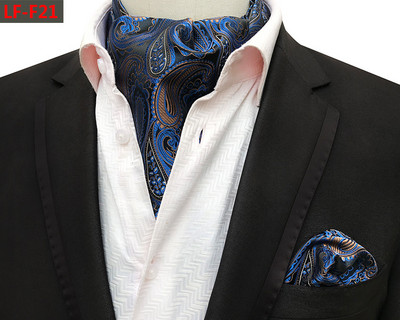 GUSLESON Modni brend Muški rupčić Kravata Ascot Set Paisley uzorak Luksuzna gospodska kravata Vjenčana leptir mašna Komplet džepnih kvadratića
