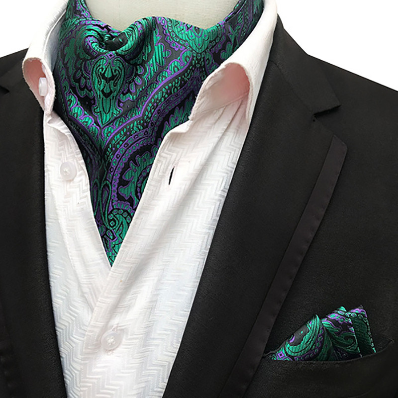 GUSLESON mados prekės ženklo vyriškų nosinių Cravat Ascot rinkinys Paisley modelio prabangus džentelmeniškas kaklaraištis Vestuvinis peteliškės kišeninis kvadratinis rinkinys