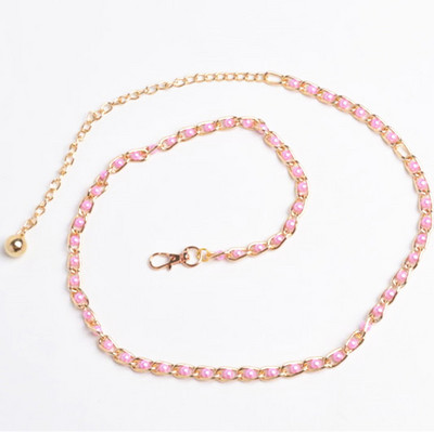 Női Gyöngy Dekoráció Deréklánc Ruhához Divat Női Tervező Fém Gyöngyök Gyöngyös Övek Ruházati Kiegészítők Női