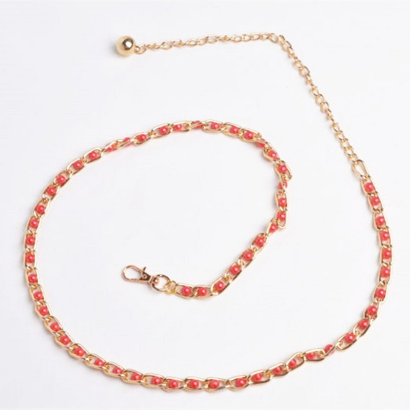 Női Gyöngy Dekoráció Deréklánc Ruhához Divat Női Tervező Fém Gyöngyök Gyöngyös Övek Ruházati Kiegészítők Női