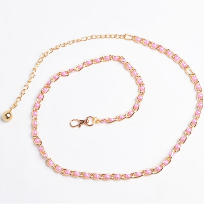 Női Gyöngy Dekoráció Deréklánc Ruhához Divat Női Tervező Fém Gyöngyök Gyöngyös Övek Ruházati Kiegészítők Női