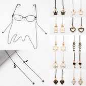 Ženski lanac za sunčane naočale za žene Metalni lančići za maske Uzica crne anti-lost naočale držač za slušalice ogrlica