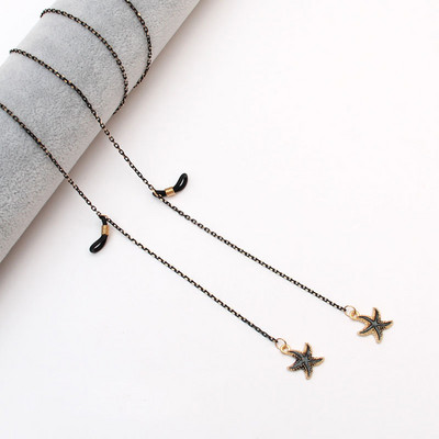 Ženski lanac za sunčane naočale za žene Metalni lančići za maske Uzica crne anti-lost naočale držač za slušalice ogrlica