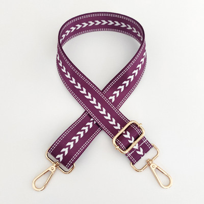 Kontrasztos, világos vonalú csíkos táskapánt Női válltáska öv, állítható széles pántos táskarészek Női futártáska fogantyúja