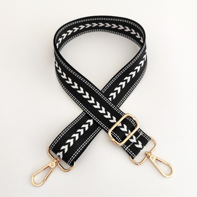 Kontrasztos, világos vonalú csíkos táskapánt Női válltáska öv, állítható széles pántos táskarészek Női futártáska fogantyúja