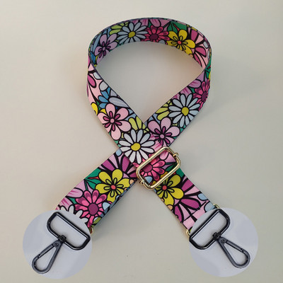 Kontrasztos, világos vonalú csíkos táskapánt Női válltáska öv, állítható széles pántos táskarészek Női futártáska fogantyúja